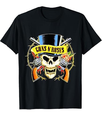 GUNS N' ROSES スカルデザイン Tシャツ Amazon.com: Guns N' Roses Official Skull Heads T-Shirt : Clothing